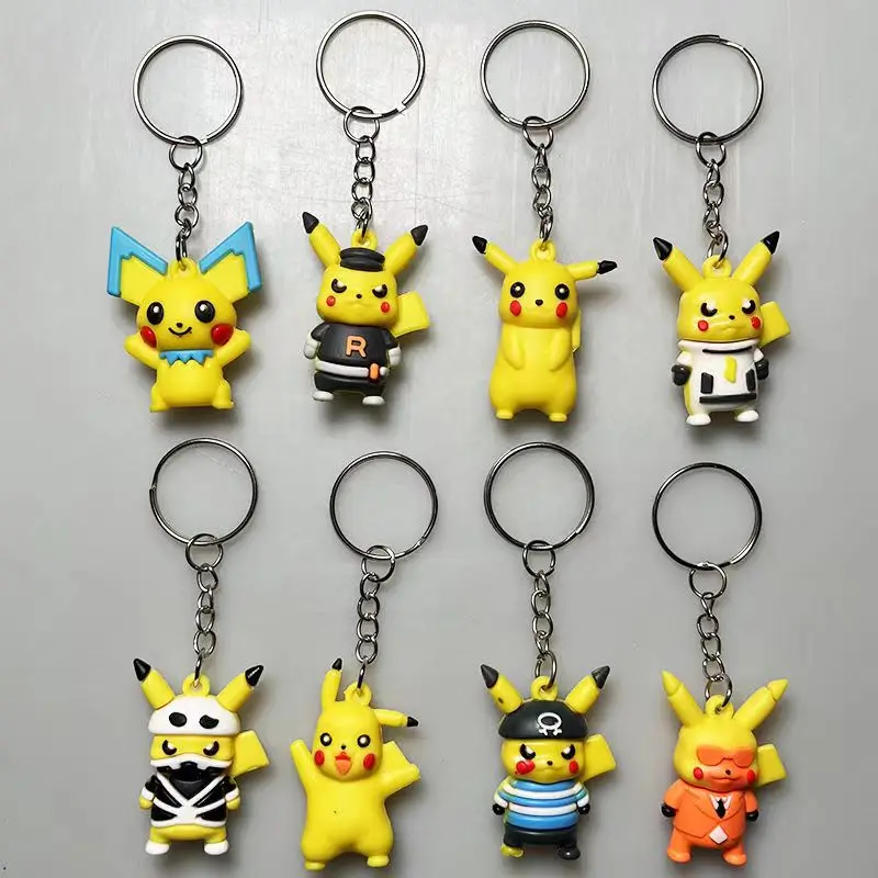 24 ピース/セットポケモンピカチュウブラインドボックスアクションフィギュアモデル人形キーホルダーペンダント装飾玩具子供の誕生日ギフト