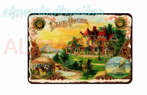 Club House Cigars Tin Sign  8x12 Vintage Cigar Labels 1890-1900 advertising sign