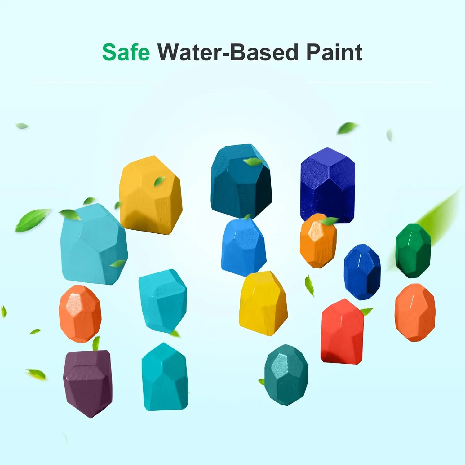 خشبية قوس قزح التراص الحجارة 16 قطعة فرز الخشب موازنة الصخور كتل مونتيسوري ألعاب تعليمية للأطفال الصغار 3 سنوات فما فوق