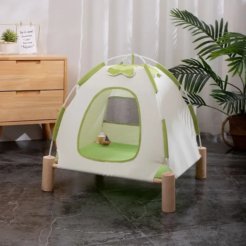 2 in 1 Cat Tent Pet Bed Pet Nest for Small Dog Cat House Cat Bed Wood Disassemble Washable Semi-enclosed Basket for Cats