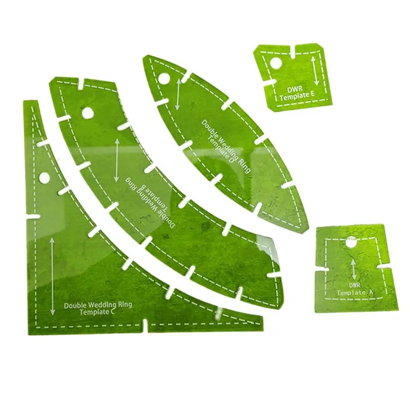 MLGB-Polygon Transparent DIY Sewing Quilting Templates Sewing Stencils Craft Patchwork Ruler Handmade Practical Tool 5Piece