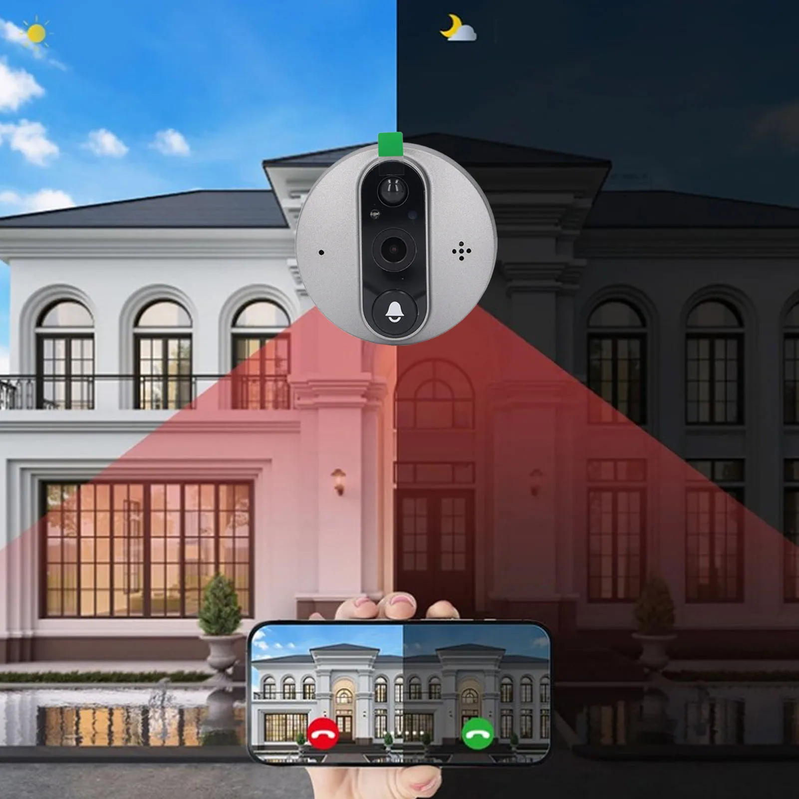 Камера-глазок, видеоглазок, дверной звонок, Wi-Fi, 1080P, обнаружение движения, 4,3-дюймовый ЖК-дисплей, цифровой дверной просмотрщик, Wi-Fi, видеодверной звонок