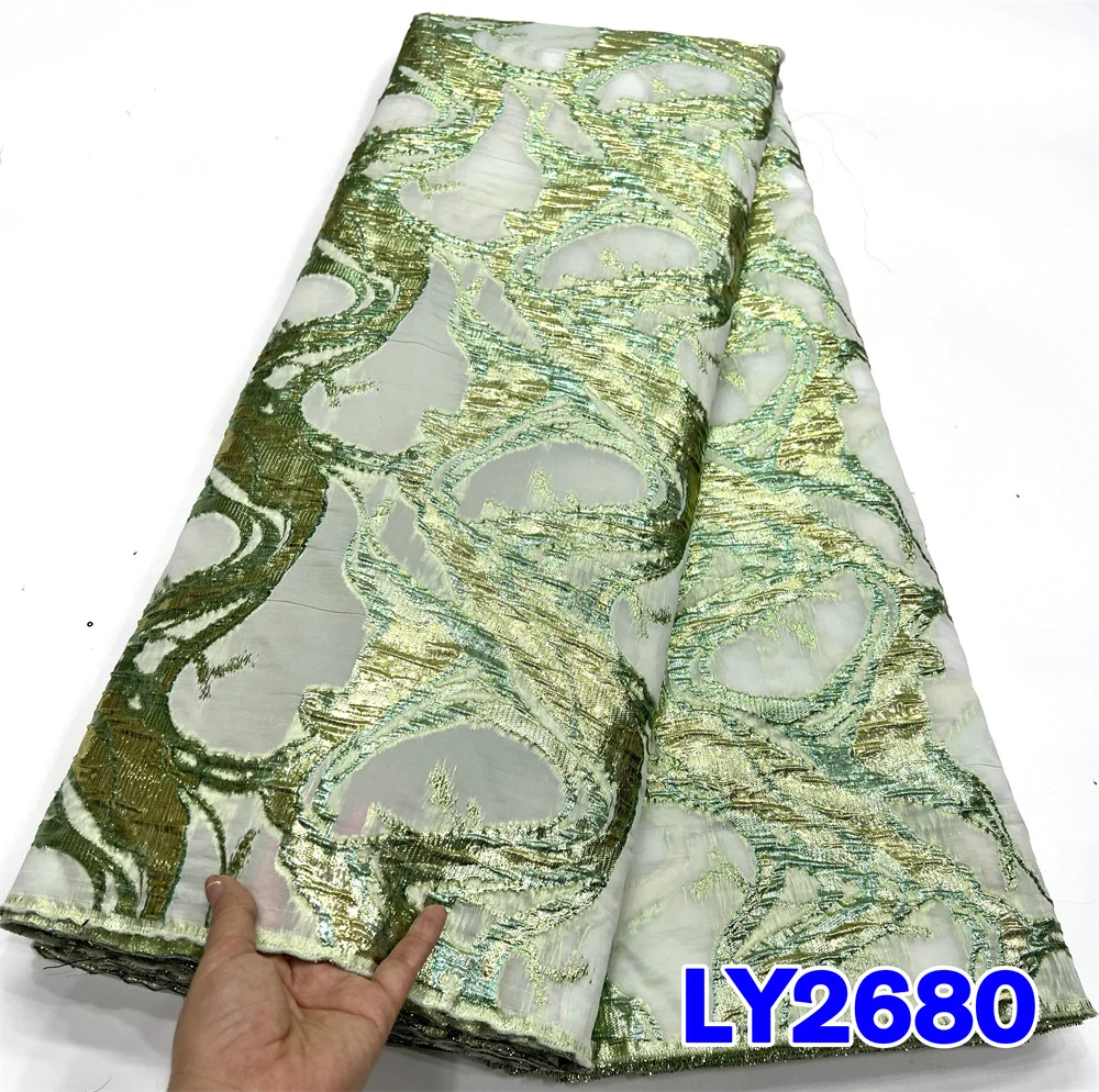 Luxury Skin Healthy High Quality 2024 African Nigerian Voile Lace Fabric French Organza Party Dress Brocade Jacquard Gild Lace