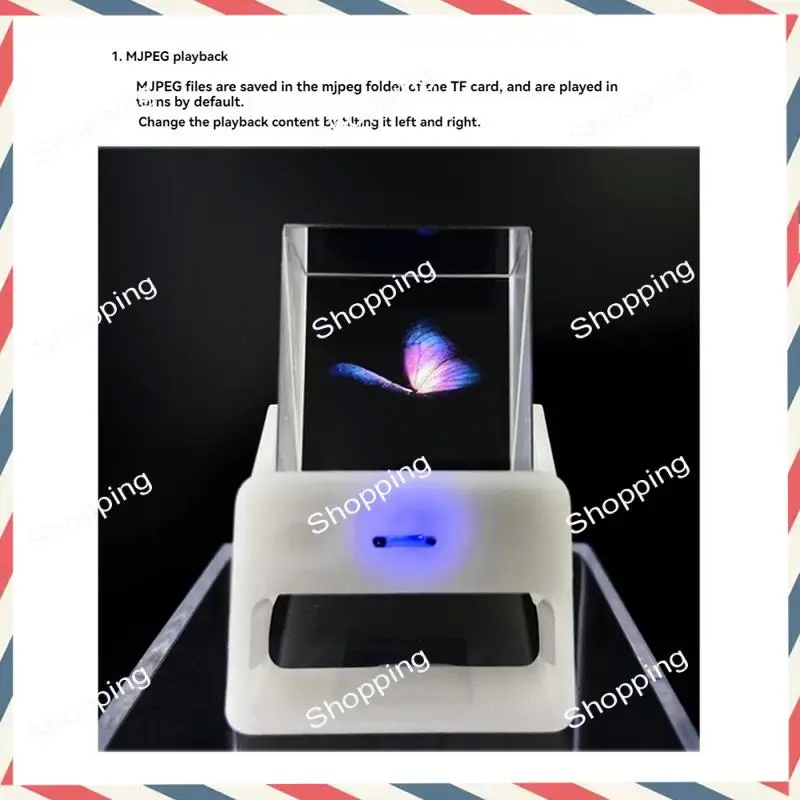 

M20K 1,33-дюймовый полупрозрачный проекционный телевизор с Wi-Fi, температура, влажность, погода ESP32-S3 Aida64, подэкран, голографический экран A