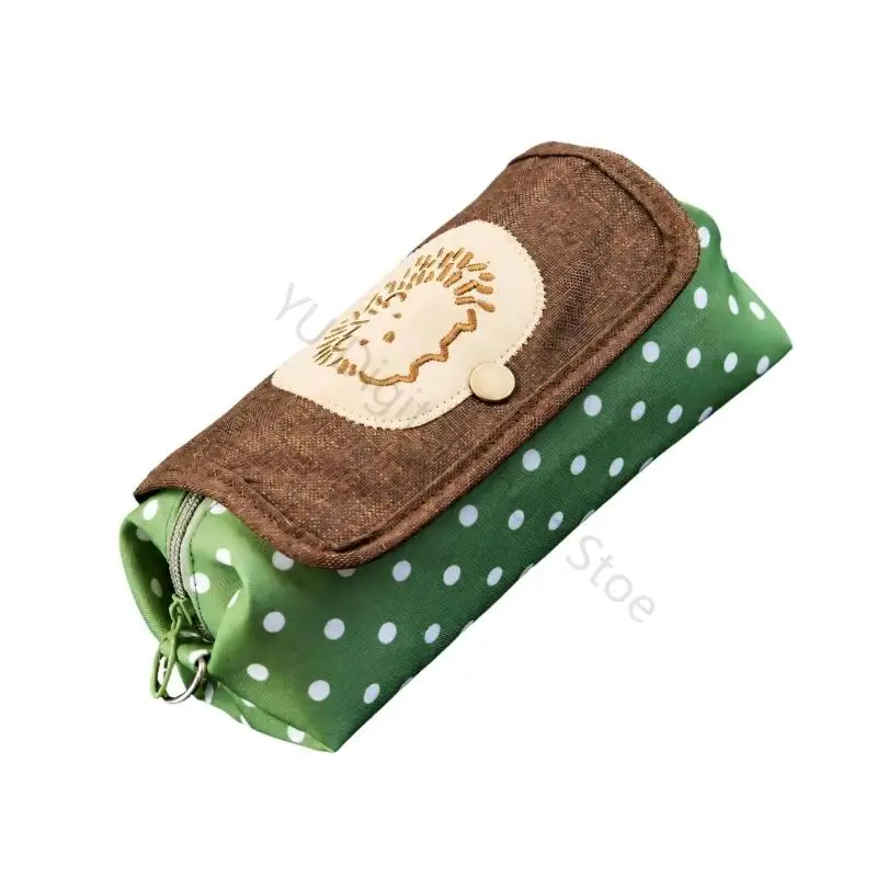 96BA Button Pen Case Treated Polyester Pencil Case for School Supplies