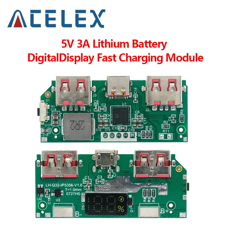 5V 3A batteria al litio Display digitale modulo di ricarica rapida IP5356 TYPE-C Micro USB QC3.0 2.0 PD3.0 PD2.0/AFC/FCP