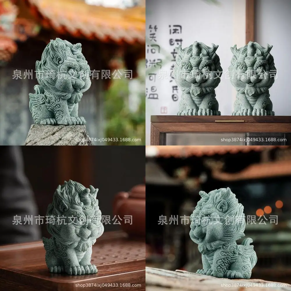 

Chinese Mythical Beast Wealth Attracting Pixiu Figurine Home Study Desk Tea Pet Decoration Fish Tank Mini Landscape Ornament