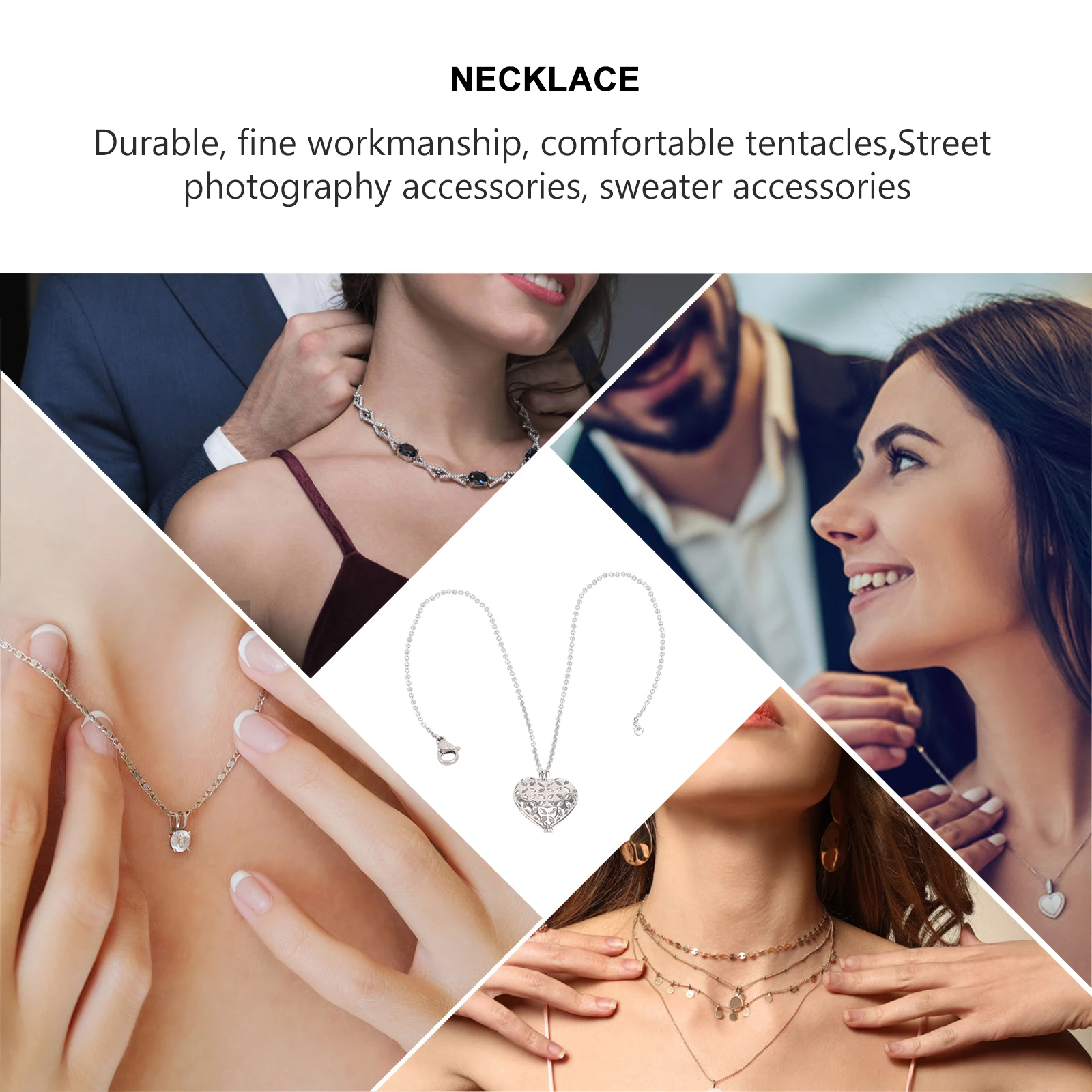 

Hollow Heart Necklace 41cm 5cm Adjustable Chain Length Women Jewelry Set for Anniversary Party Gifts Valentine Christmas