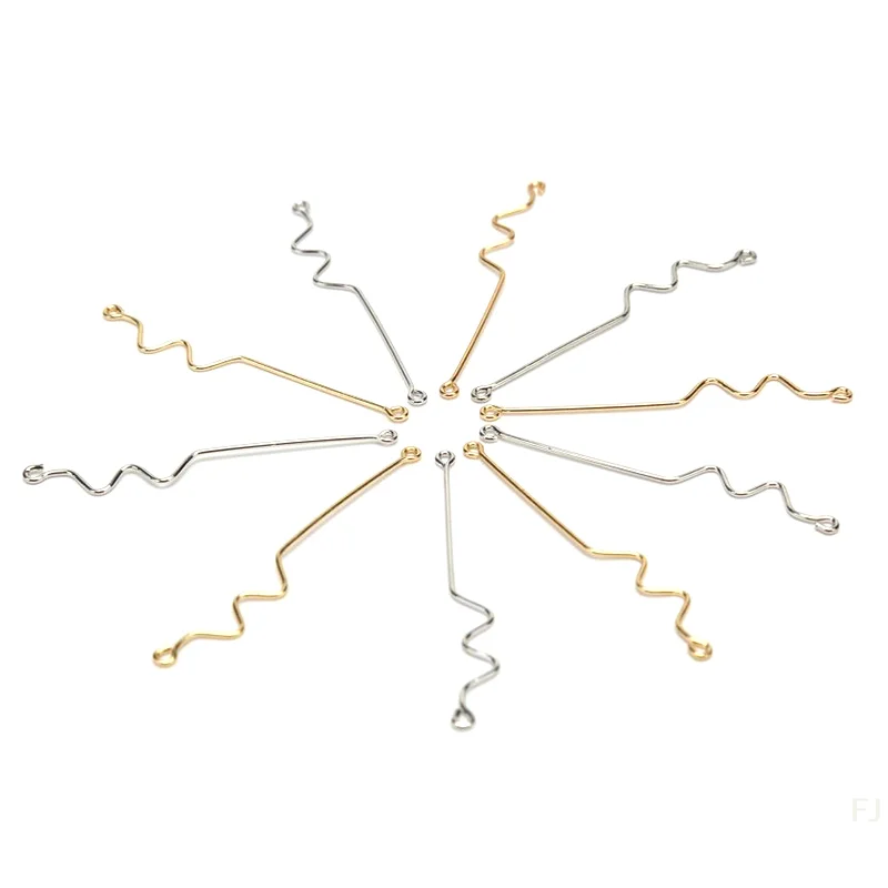 

[YU] 10 шт./компл. медная кривая шатунные подвески DIY Изготовление сережек Ювелирные изделия