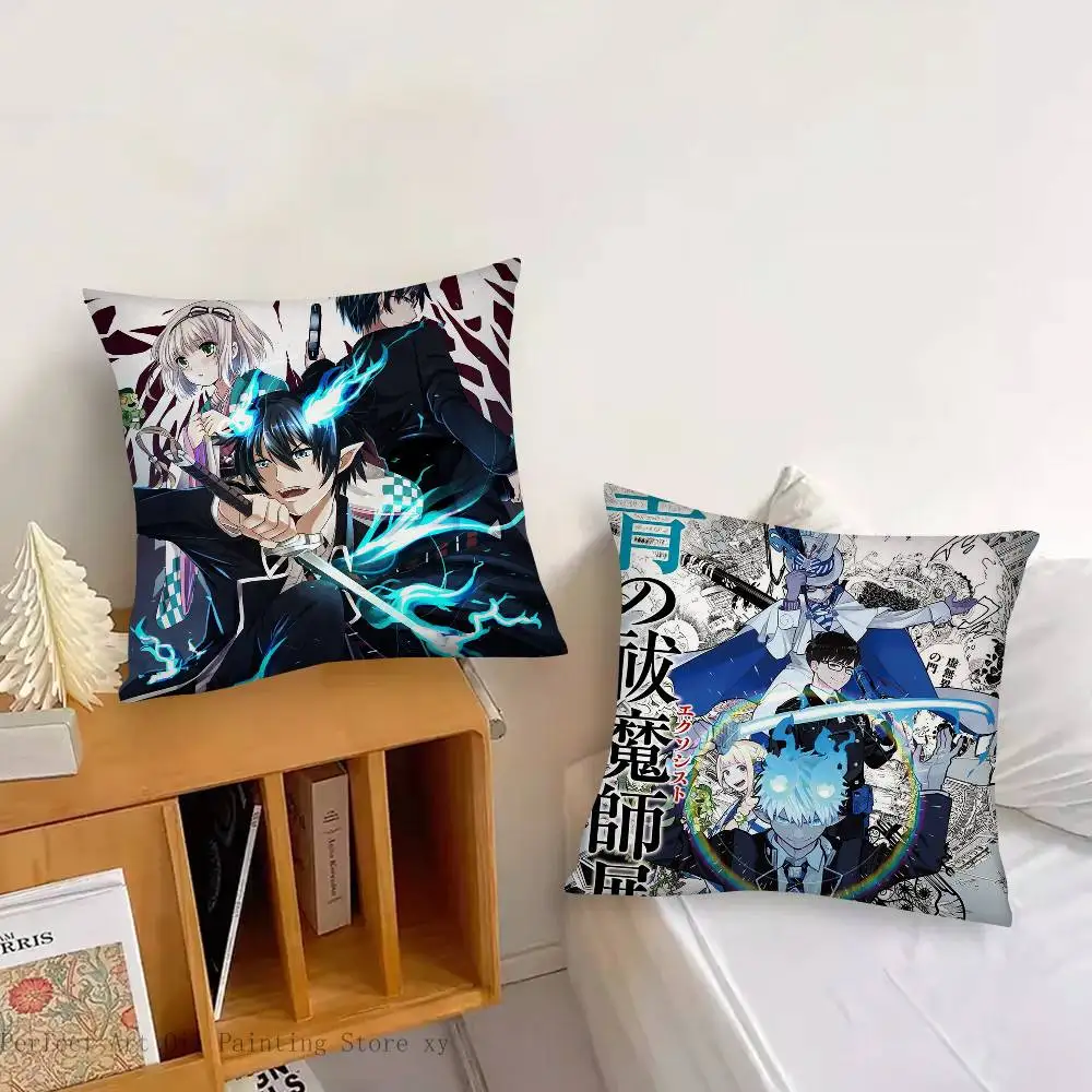 Anime Manga B-Blue E-Exorcist Pillow Case Fashion Square Pillowcase Bedroom Sofa Room Ins Decoration Leisure