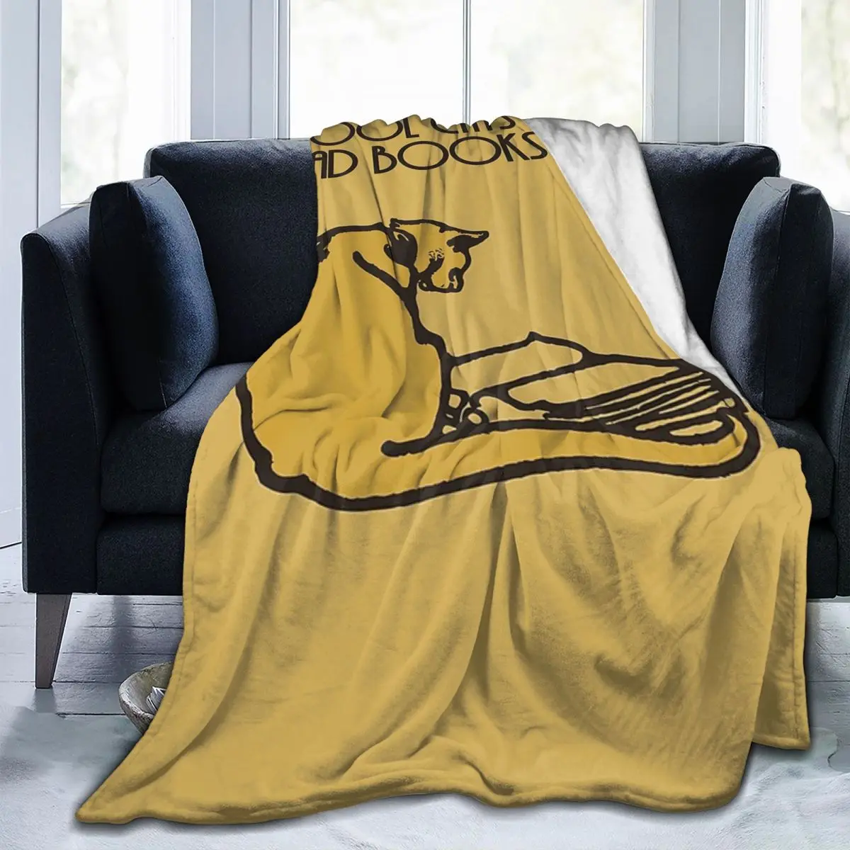 

Throw Blanket Cool Cats Read Books Retro Style Micro Fleece Blanket Four Sizes Trendy Portable For Camping Nice Gift