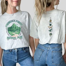 Aesthetic Two-sided National Park Wizard T-shirt Forest Shirt HP Inspired Shirts Unisex Short Sleeved Top Bookish Gift for Fans