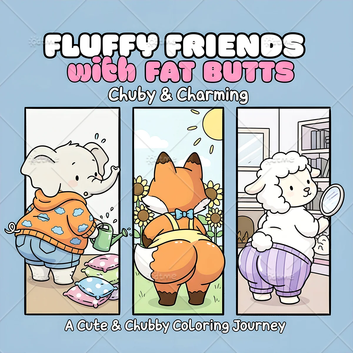 FLUFFY FRIENDS WITH FAT BUTTS Coloring Book for Adults Featuring Cute Cozy Daily Activities for Relaxation (Cozy Spaces Coloring