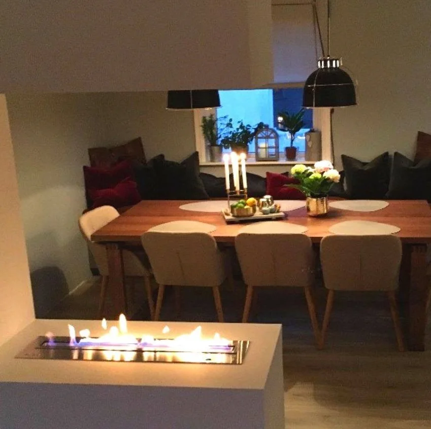 Inno-Fire 18 بوصة مكان حريق معدني كبير يُدرج شعلة حيوية