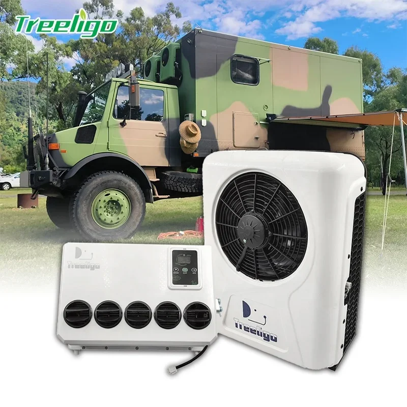 Treeligo universal ac 12 volt  24v condizionatore air conditioning 12v air conditioner for camper semi truck cabin