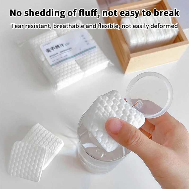 200Pcs Nail Cotton Pad Polish Remover Gel Clean Manicure Napkins Lint-Free Wipes Cotton Cleaner Paper Pads Varnish Tool