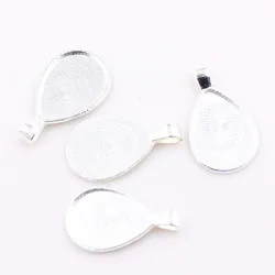 Cabochon Setting Teardrop Findings Fit 18x25mm 10pcs Jewelry Antique Silver Pendant Base Diy Jewelry Trays For Necklaces
