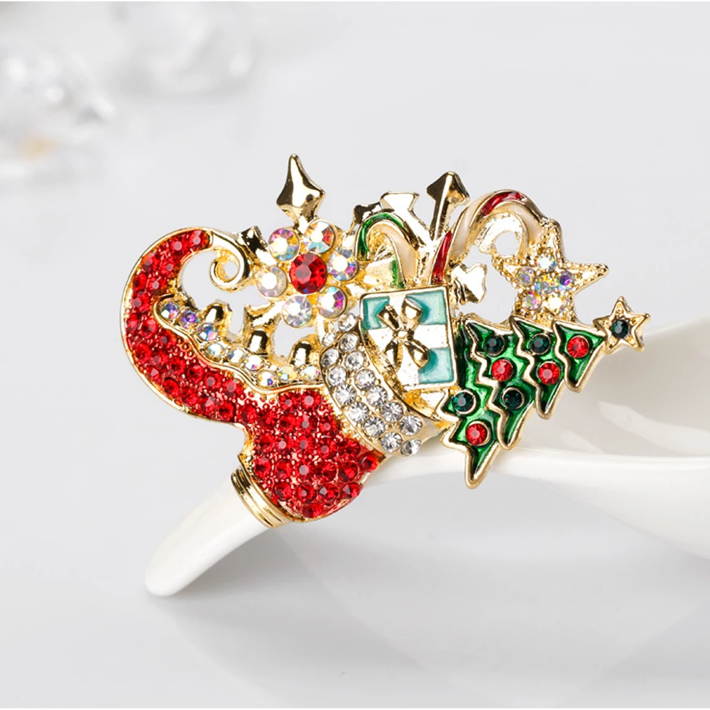 Christmas Hundreds of jewelry pins fashion rhinestone Christmas boots brooch men and women accessories holiday gifts