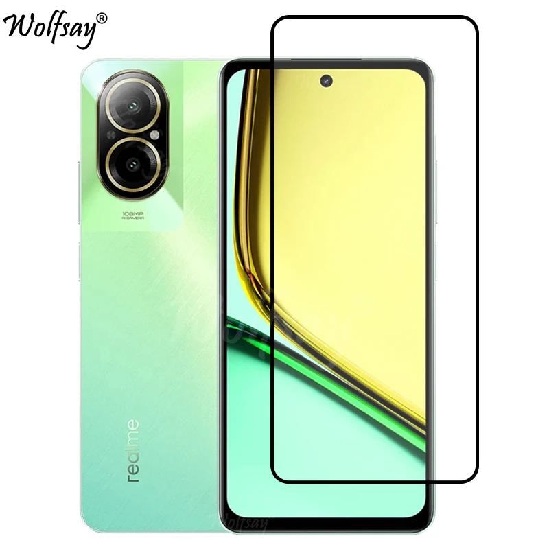 Full Cover Whole Glue Tempered Glass For Realme C67 Screen Protector For Realme C67 Camera Glass For Realme C67 Glass 6.72 inch