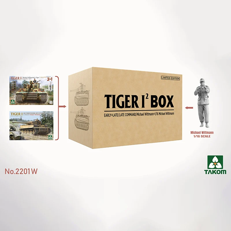 TAKOM Assembly Kit 2201+2202+1021 Three-in-One Limited Set 1/35 Tiger Tank Late Stage/Command Type