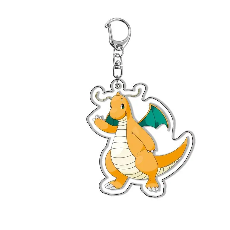 Porte-clés Pokémon Pikachu, figurines d\'action Anime, Charizard, Gengar, Eevee, Mewtwo, porte-clés acrylique double face, jouets pendentif, cadeaux