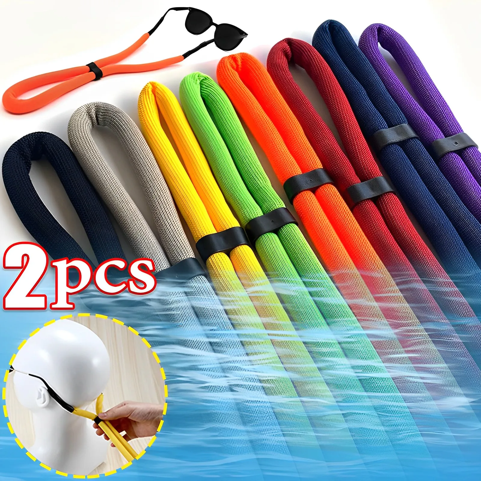 

1/2Pcs Floating Foam Chain Eyeglasses Straps Sunglasses Chain Sports Anti-Slip String Glasses Ropes Cord Holder for Swimming