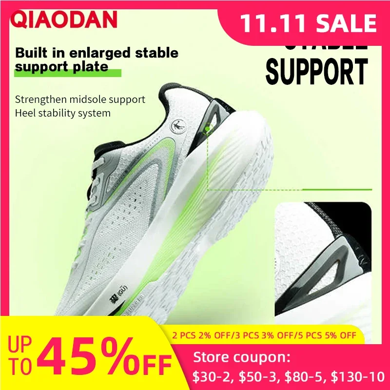 

QIAODAN 2025 Men's Phantom Flagship Cushioning Sneakers Knitted upper Shock Absorption Rebound Sports Running Shoes XM35240220