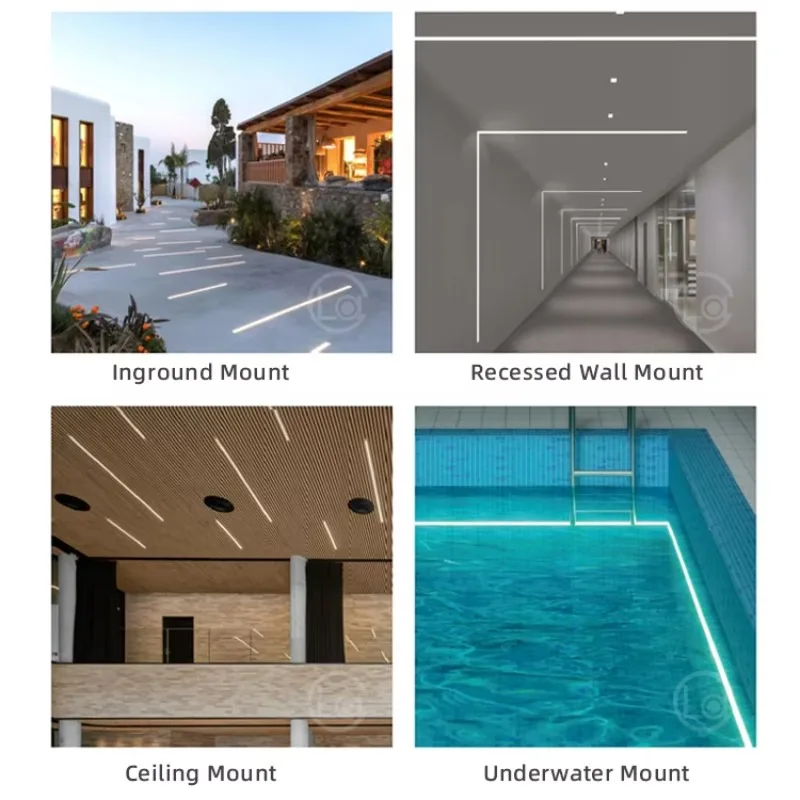 Embedded floor linear in-ground light RGB with IP68 water resistance