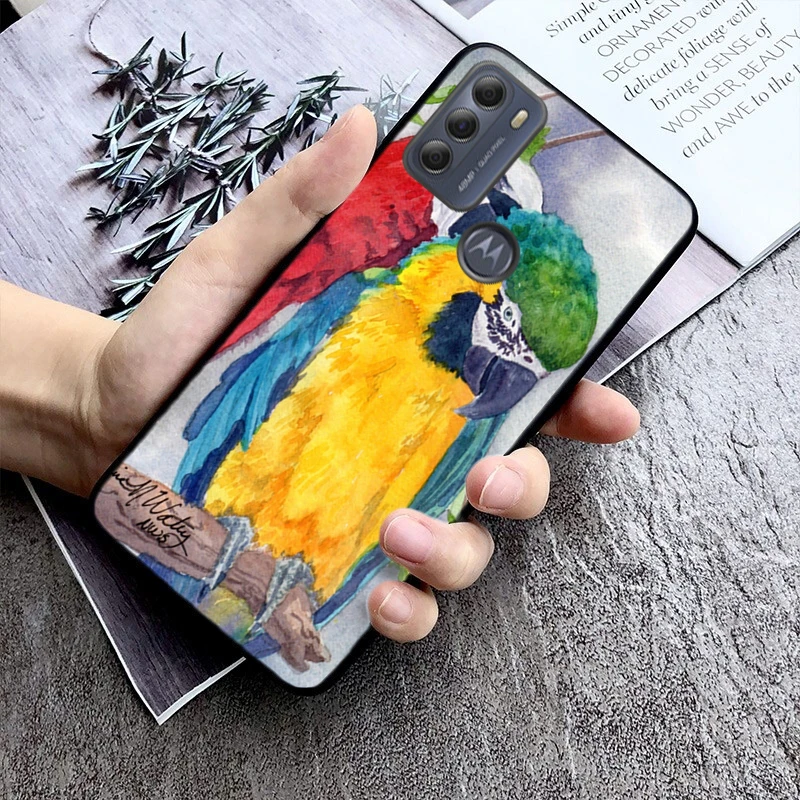 เคสโทรศัพท์รูปนกนกแก้วสำหรับ Motorola Moto G Stylus 5G G Play g Power G 5G 2023 2024 E20 E22 E22i E40 E13