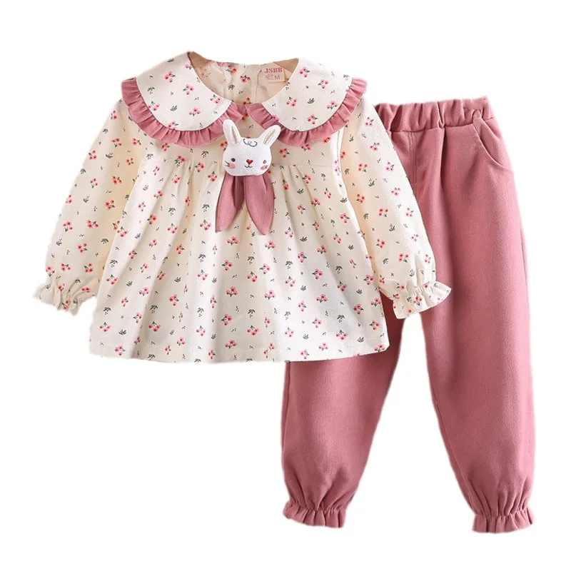 New Spring Autumn Baby Girls Clothes Suit Children Outfits Kids T-Shirt Pants 2Pcs/Sets Toddler Casual Costume Infant Tracksuits