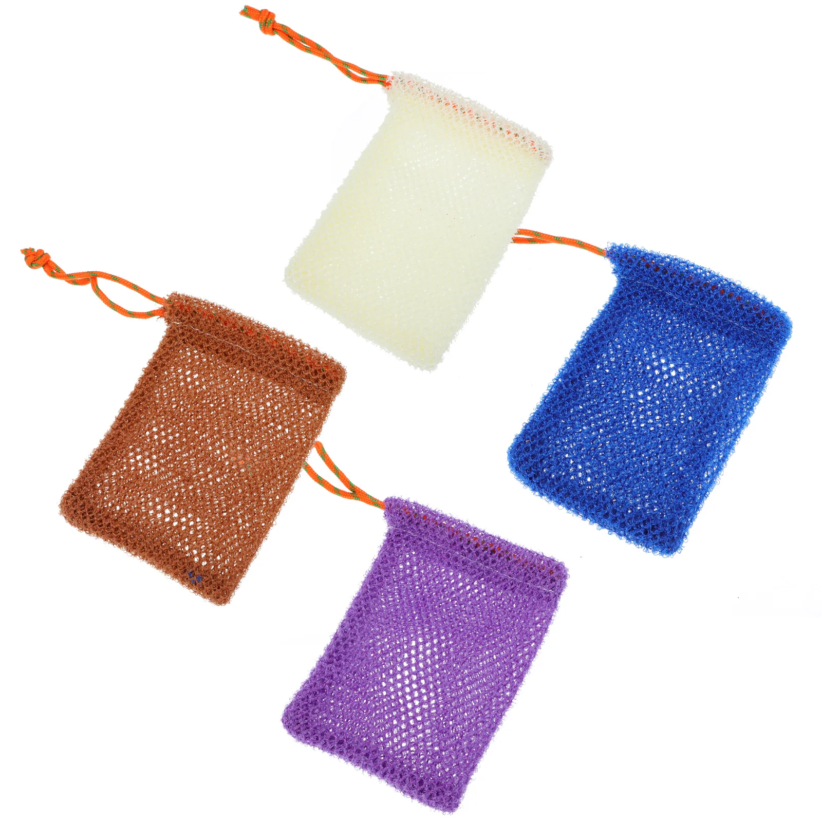 

4pcs Soap Storage Bag Nylon Bath Exfoliating Scrubber Bubble Pouch Foaming Bathroom Cleaner Practical Durable Shower Home