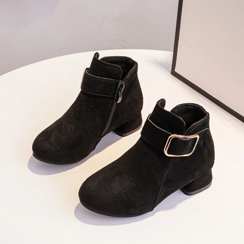 *2026 Autumn/Winter Round Toe Comfortable Thick Heel Children's Sole Boots Fashionable and Elegant Zipper Casual Women's Boots