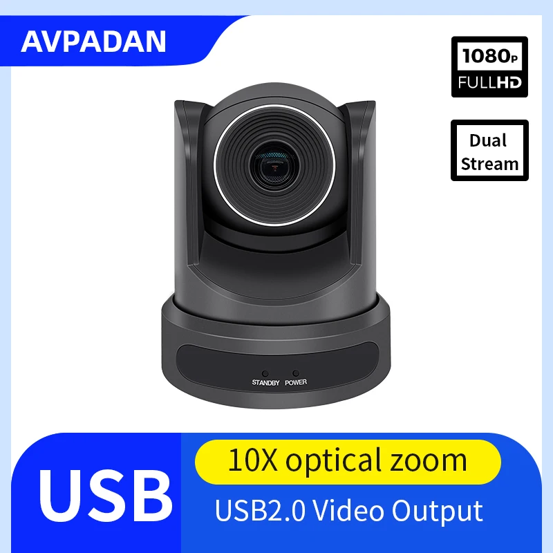 Quality 10X Optical Zoom HD1080P USB PTZ Camera  Live Streaming Broadcast Video Conference System Camera