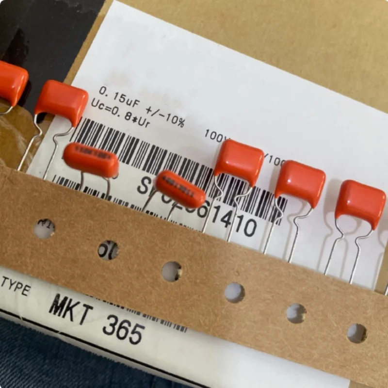 10PCS 0.15UF 100V ตัวเก็บประจุฟิล์ม 100V0.15UF 154 150NF เท้าทองแดง