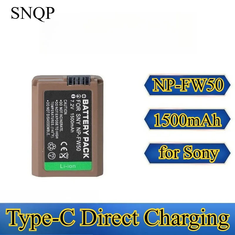 

1500 мАч Type-C с прямой зарядкой NP-FW50 аккумулятор для камеры подходит для Sony A6400 A6100 A7M2 A7R2 A7M3 беззеркальный аккумулятор для обновления