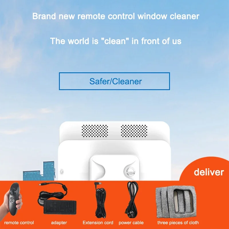 Household 220v Remote Control Window Wiping Machine Home Intelligent Electric Glass Washing Robot High-rise Double-sided Cleanin
