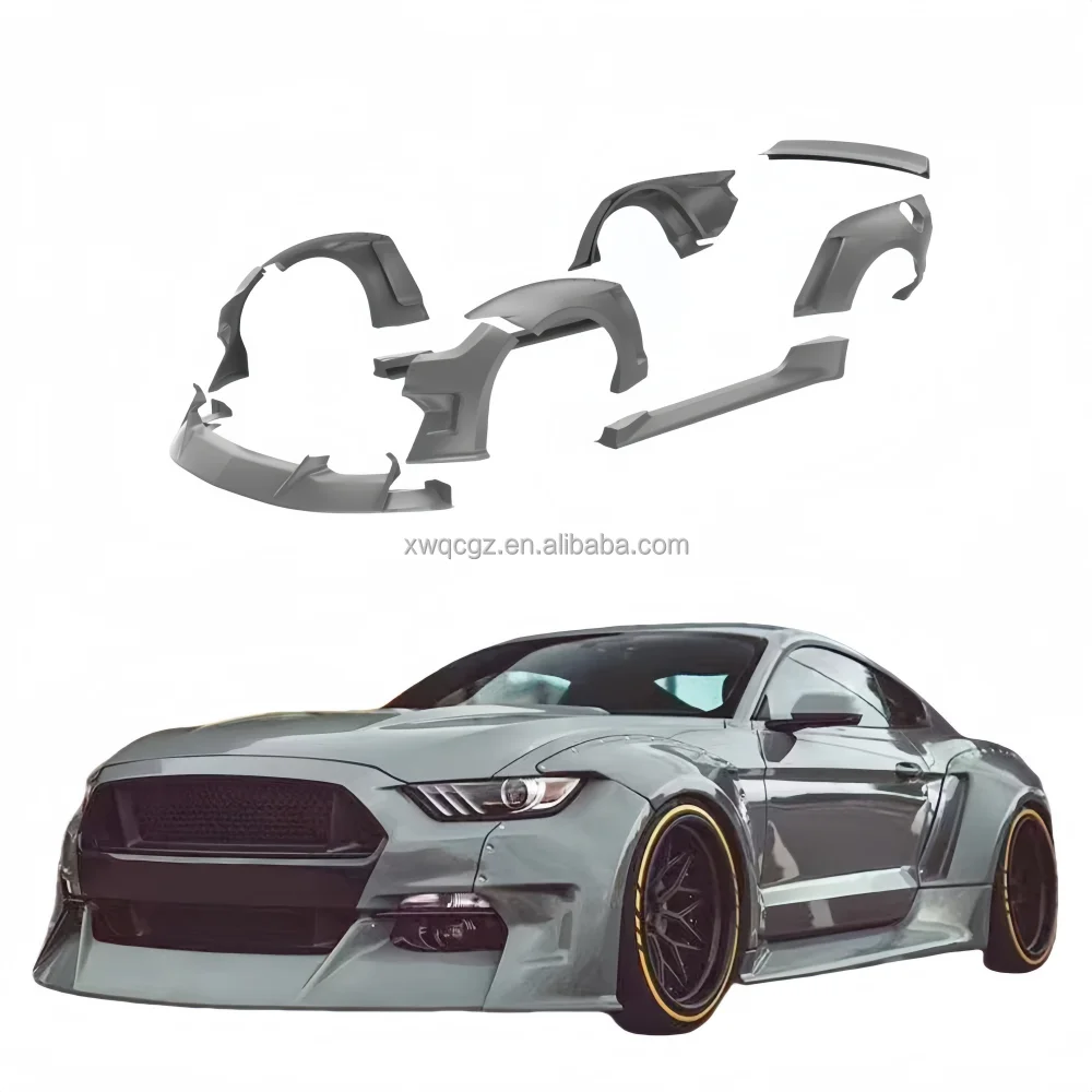 

2015-2017 for Ford Mustang/Mustang GT Clinched Style Wide Body Kit Front Diffuser Fender Side Skirt Rear Spoiler Wing Hood