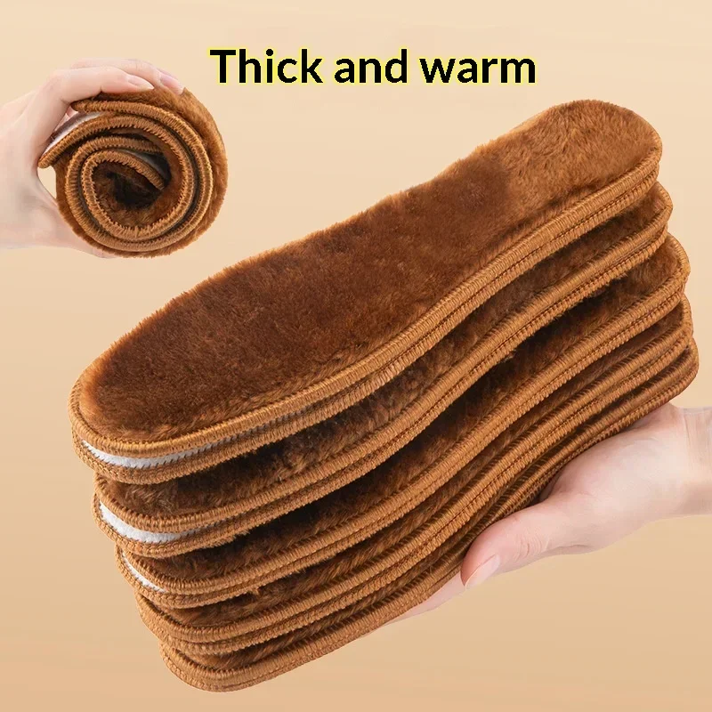 10 Pairs Unisex Autumn Winter Thick Fleece Insoles, Breathable Sweatproof Felt Warm Shoe Pads