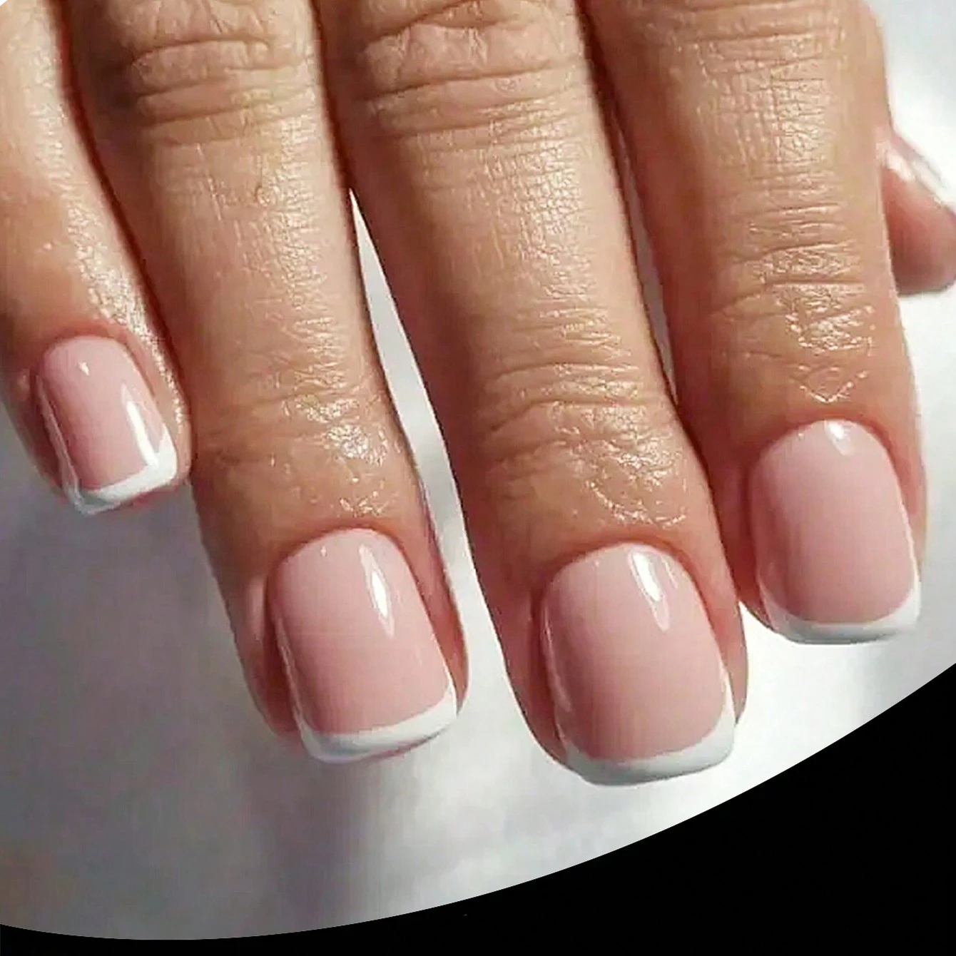 144 قطعة/صندوق أظافر مدببة فرنسية بيضاء، مكبس أظافر صناعي قصير مربع، مكبس أظافر وردي عاري من الأكريليك، مناسب للنساء