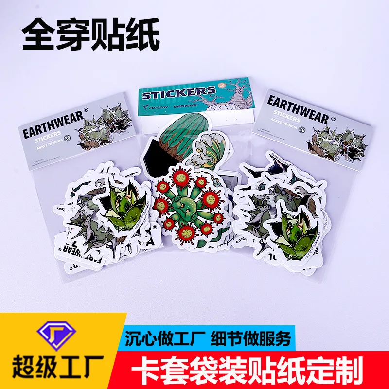 

Custom. Cartoon Waterproof Sticker Printing Color Stickers Journals Special-Shaped Adhesive Sticker Printing Full Wear S