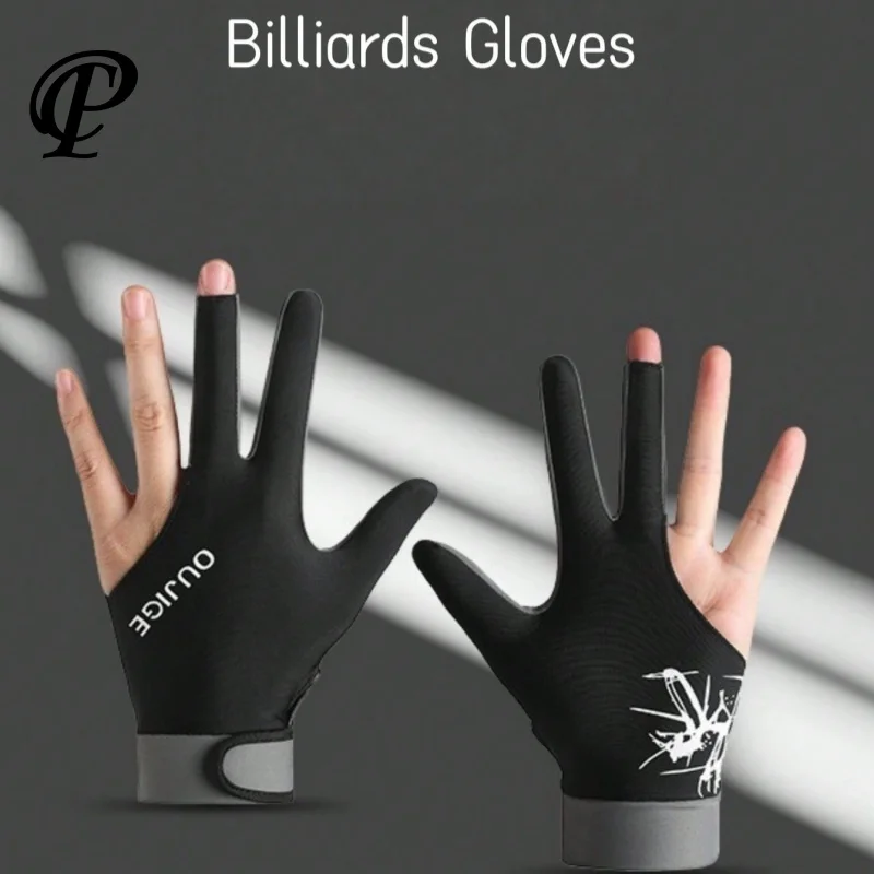 1Pc 3 指プールビリヤードグローブ左手滑り止め通気性ソフト軽量スヌーカーキュースポーツグローブ調整可能