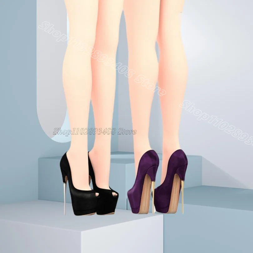 

Черные туфли-лодочки на металлическом каблуке с открытым носком на платформе без шнуровки в британском стиле, дизайн для женщин, праздничное платье, сексуальная обувь 2025 Zapatos Para Mujere