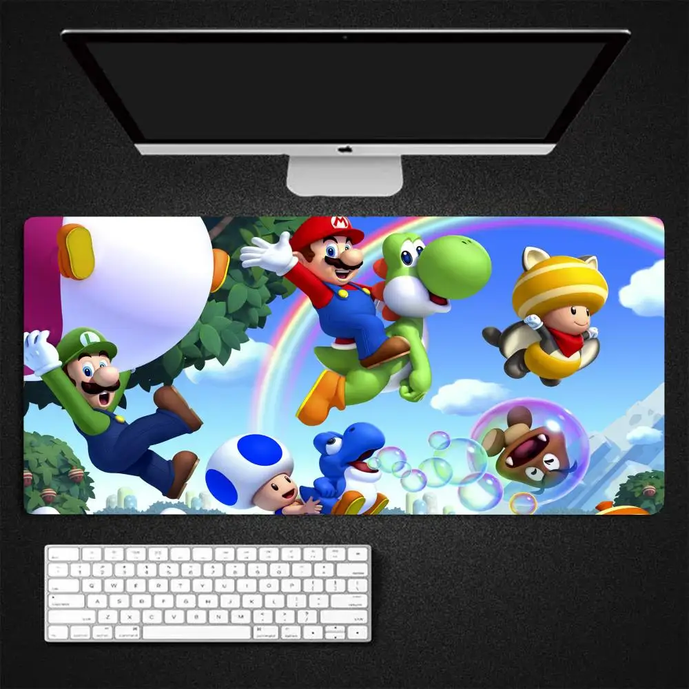 Hot Game Super Cool M-Mario Bros Mouse Pad Gaming Mousepad Large 900x400mm Japanese cartoons MouseMat Gamer Mause Carpet PC Desk