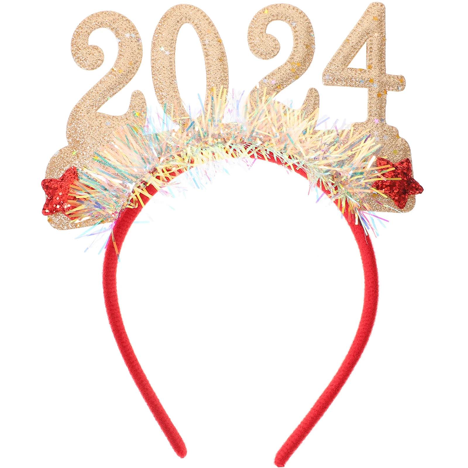

Милая повязка на голову 2024, блестящий дизайн, принадлежности для новогодней вечеринки, аксессуары для волос для женщин, праздничный реквизит для фотосессии, блеск