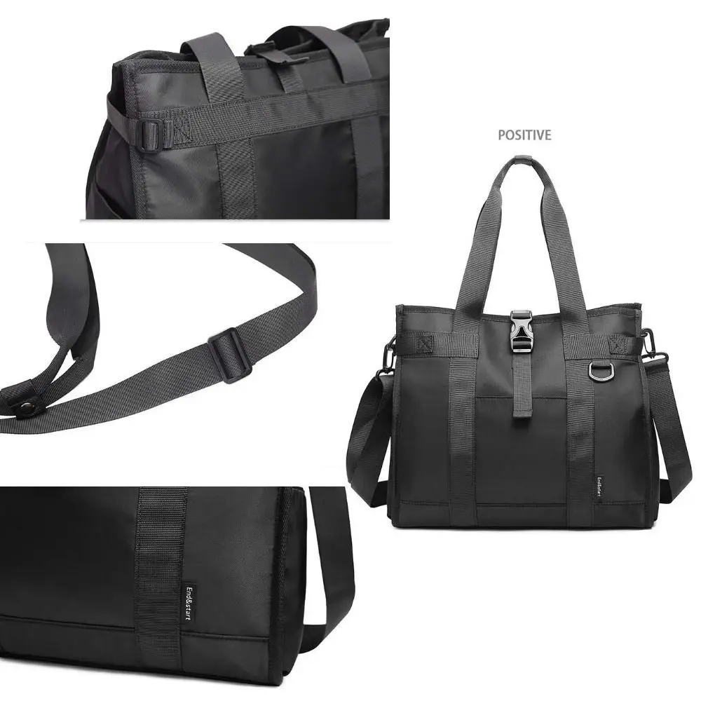 Large Capacity Oxford Briefcase Solid Color Multi-functional Oxford Crossbody Bag Portable Waterproof Shoulder Bag Laptop Bag