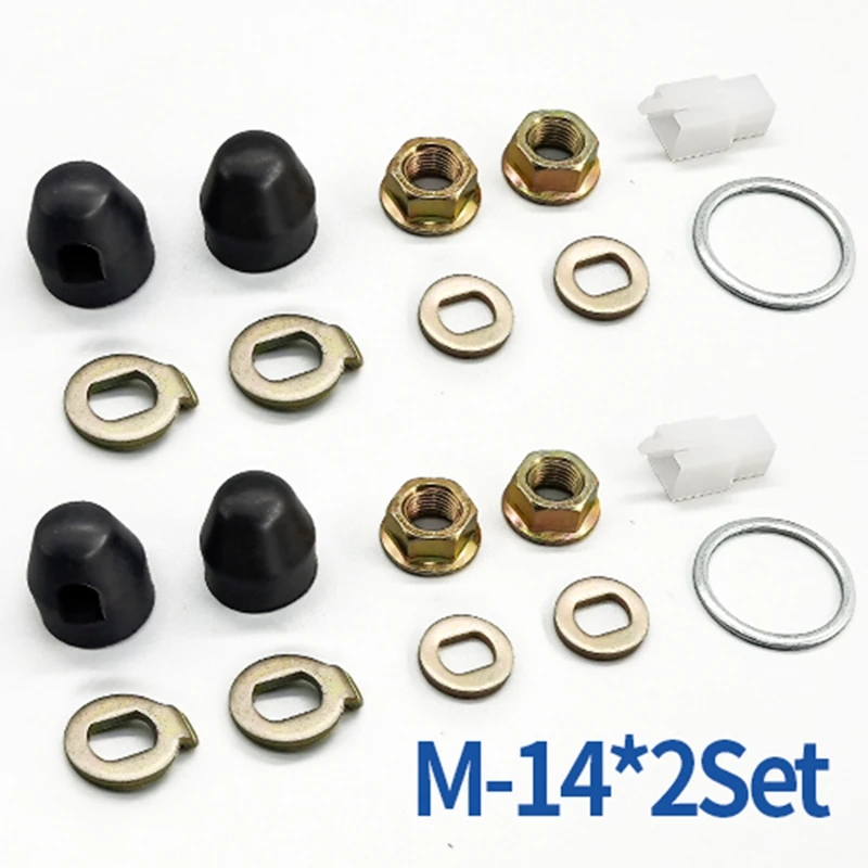 Washer/Spacer/Nut Cover E-Bike Wheel Lock M14 2Set 14Mm Shaft Screw Cap For 500-5000W Motor