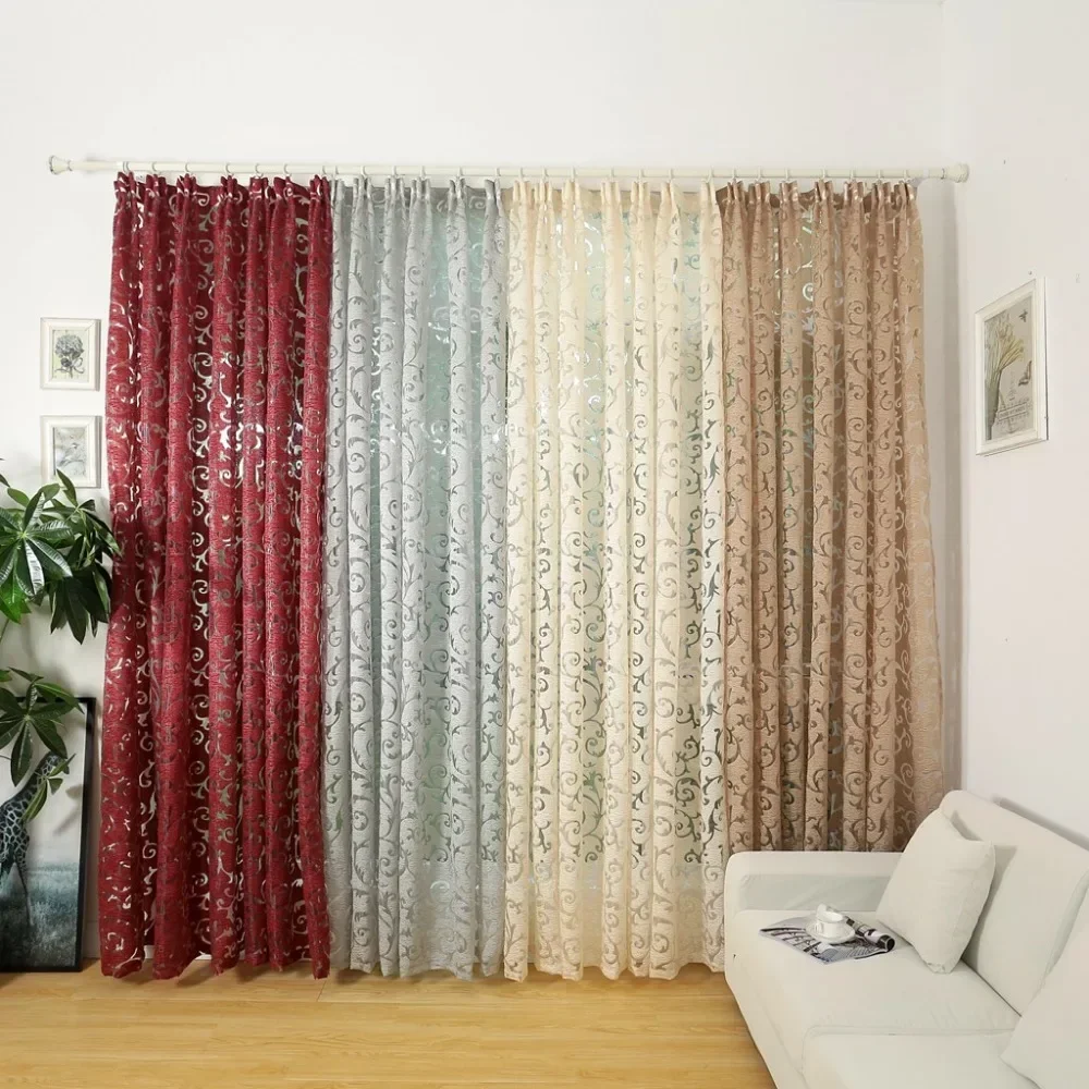 NAPEARL European Style Jacquard Home Textile Window Treatments Cortinas for Living Room Balcony