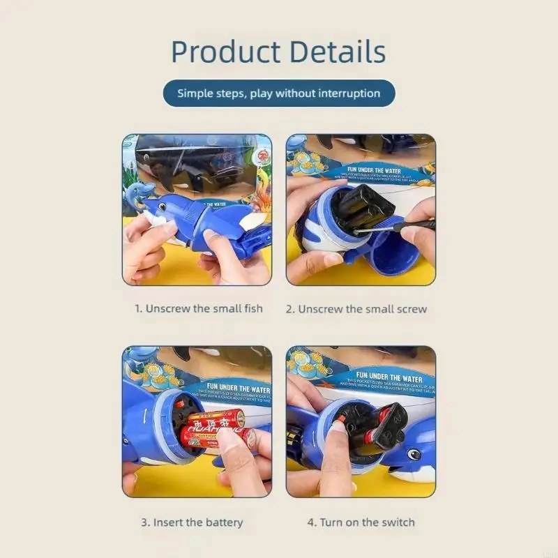 Elektryczna zabawka do kąpieli delfinów na kółkach Automatyczna zabawa w wodzie do pływania dla małych dzieci w wieku 3+ A2UB