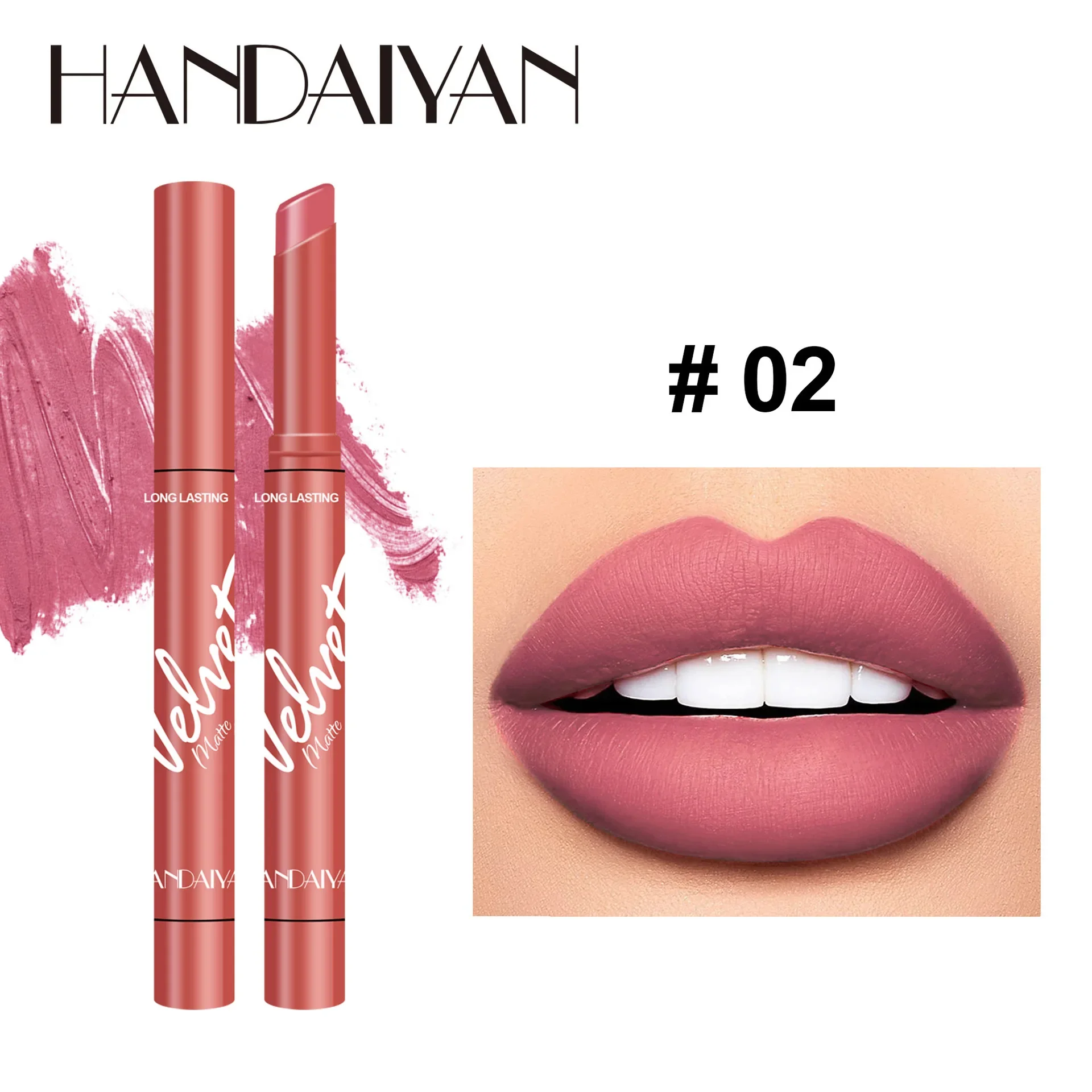 Batom fosco sexy, 8 cores, à prova d'água, longa duração, renderização de cores, antiaderente, veludo, forro labial, lápis, maquiagem feminina, cosméticos