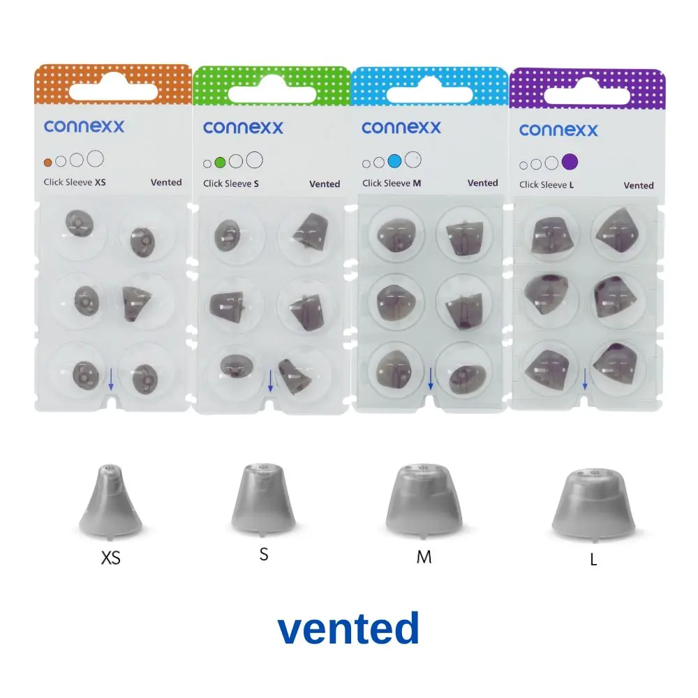 

Siemens Signia Rexton Vibe Hearing aid open dome connexx click sleeve vented eartips for open fit and CIC ITC ITE Hearing Aids